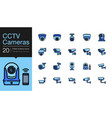 cctv cameras security camera systems icons vector image vector image