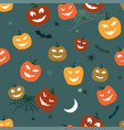 halloween pattern pumpkins and spiders horror vector image