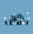 six blind men touching an elephant depict vector image vector image