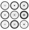 bicycle wheel symbol bike rubber mountain vector image