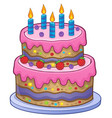 Birthday Cake With 5 Candles Royalty Free Vector Image