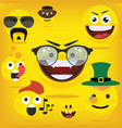 funny happy yellow emojismiley emoticons vector image vector image