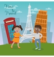 happy children on travel vacations vector image