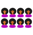 head a young girl with different emotions vector image vector image
