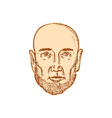 male bald head bearded etching vector image vector image