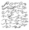 set hand drawn calligraphic elements vector image