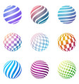 set of minimalistic shapes halftone color spheres vector image