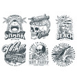 summer party set flyers monochrome vector image