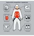 taekwondo korean martial art competition equipment vector image