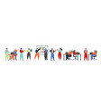 business team characters office scene collection vector image