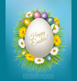 holiday easter background with easter eggs spring vector image
