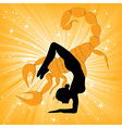 woman in yoga scorpio asana vector image