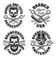 a set of black and white barbershop vector image vector image