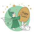 easter egg elf and rabbit vector image vector image
