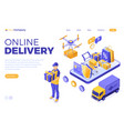 isometric online shopping delivery vector image
