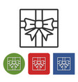 line icon of gift box vector image