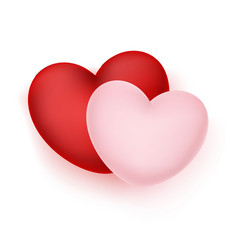 Two red hearts Royalty Free Vector Image - VectorStock