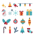 set of merry christmas and happy new year icons vector image