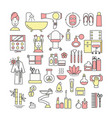 thin line art style design spa icon set vector image