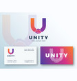 unity abstract logo and business card vector image vector image