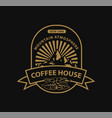 vintage coffee mountain logo design vector image