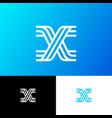 x letter monogram web ui network lines vector image vector image