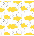 light yellow snowy clouds seamless pattern vector image