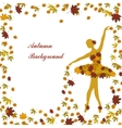 tender ballerina is sprinkling maple leaves vector image