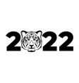 year of tiger drawing tiger head black and white vector image