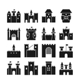 castle icons medieval walls and gothic vector image