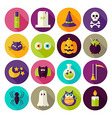 flat magic halloween witch circle icons set vector image vector image