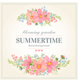 greeting card with l abstract flowers vector image