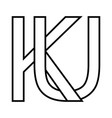 logo sign ku uk icon double letters logotype u k vector image vector image