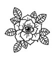 rose and eye tattoo with sacred geometry frame vector image vector image