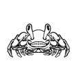 smiling crab mascot cartoon style monochrome vector image vector image