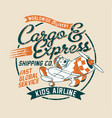 cute express cargo shipping company vector image vector image