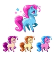 little cartoon horses vector image vector image