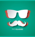 mustache and glasses hipster style design vector image vector image