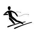 silhouette alpine downhill skier giant slalom vector image