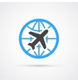 trendy airplane travel flight icon vector image