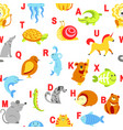 alphabet animals and letters study for children vector image