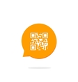 qr code icon in orange speech bubble vector image