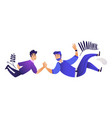two men giving high five vector image vector image