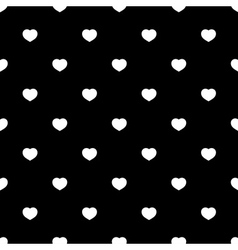 White hearts seamless pattern on black background Vector Image