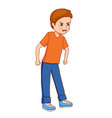 angry boy isolated on white background vector image