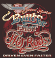 built for fast hot rod vector image
