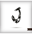 calligraphic watercolor letter j vector image vector image