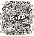 cartoon cute doodles africa vector image