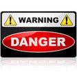 danger sign vector image vector image