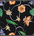 hand drawn seamless pattern black background vector image